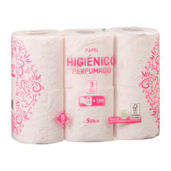 Papel higi&eacute;nico perfumado extrasuave 3 capas SELEX 6uds