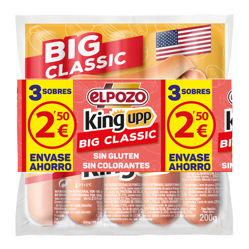 SALCHICHAS FRANKFURT KING UPP BIG CLASSIC EL POZO 3x200g image number
