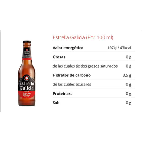 CERVEZA ESTRELLA GALICIA 25cl PACK 6 BOTELLINES image number