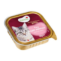 Comida h&uacute;meda para gato adulto con salm&oacute;n TANDY 100g