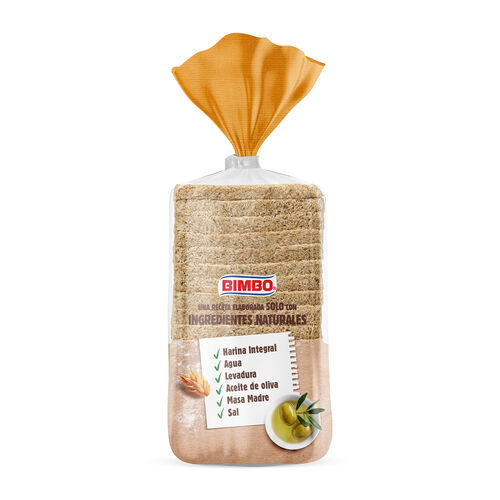Pan de molde natura Integral sin corteza BIMBO 450g image number