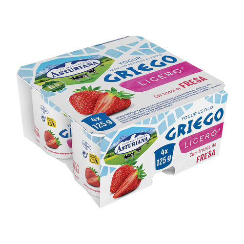 YOGUR GRIEGO CON FRESA CENTRAL LECHERA ASTURIANA 4X125g image number