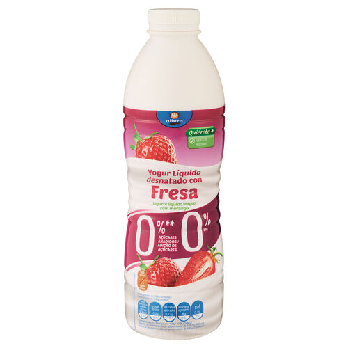 YOGUR LIQUIDO DESNATADO SABOR FRESA ALTEZA 1L image number