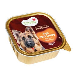 Comida h&uacute;meda para perro adulto pat&eacute; con buey TANDY 300g