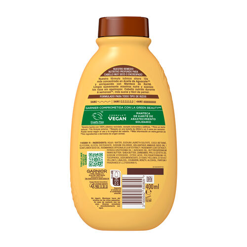 CHAMPU NUTRICION PROFUNDA CON ACEITE DE AGUACATE ORIGINAL REMEDIES 400ml image number