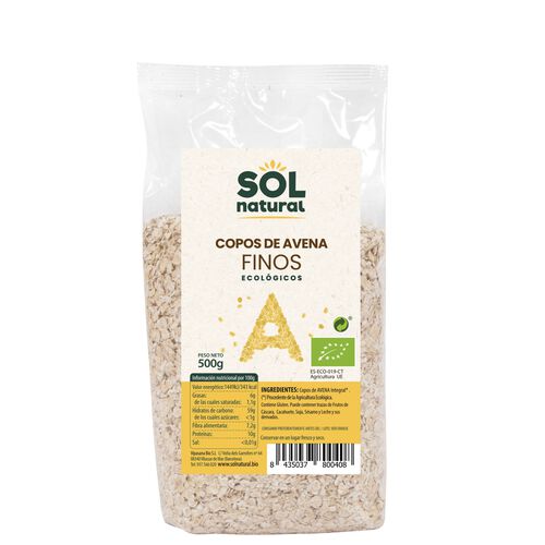 Copos de avena finos BIO SOL NATURAL 500g image number