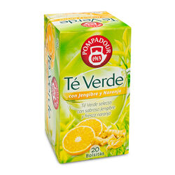T&eacute; verde con jengibre y naranja POMPADOUR 20uds