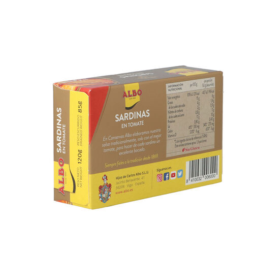 SARDINAS EN TOMATE ALBO 120g image number