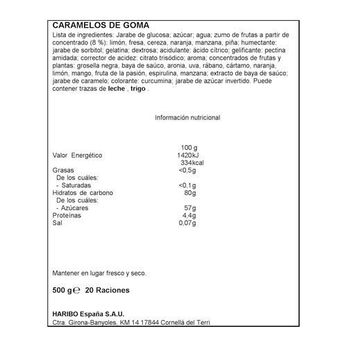GOMINOLA FAVORITOS AZUCAR HARIBO 500g image number