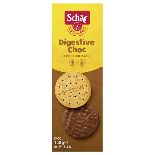 GALLETAS DIGESTIVE CHOC SIN GLUTEN SCHAR 150g image number