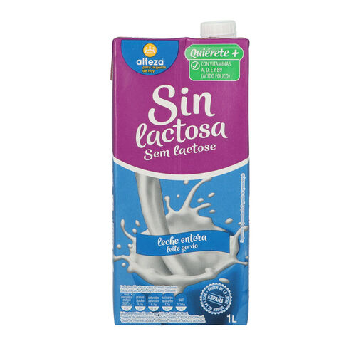 LECHE ENTERA SIN LACTOSA ENRIQUECIDA EN VITAMINAS A D E Y B9. UHT image number