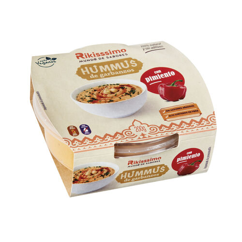 Hummus de garbanzos con pimiento RIKISSSIMO 200g image number