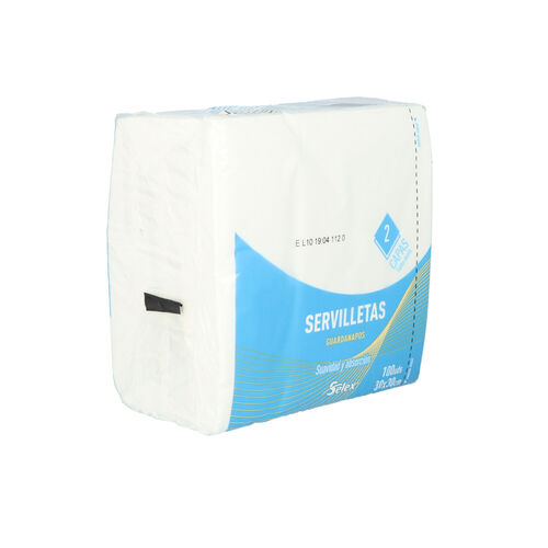 Servilleta papel SELEX blanca 33x33 2 capas paquete 100 uds image number