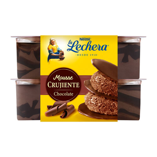 Mousse crujiente de chocolate LA LECHERA 4x57g image number