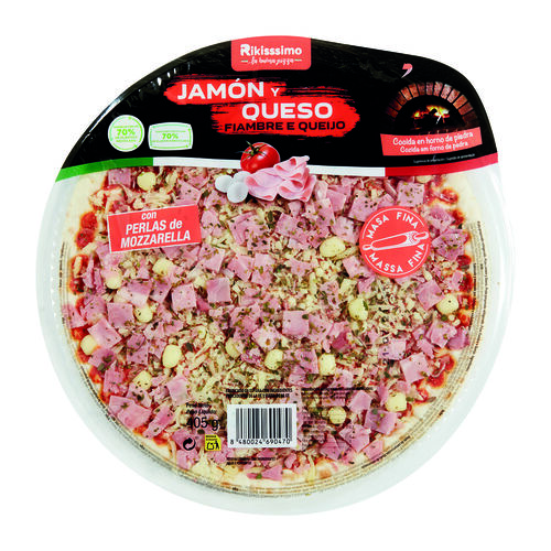 Pizza fresca de jam&oacute;n y queso RIKISSSIMO 405g image number