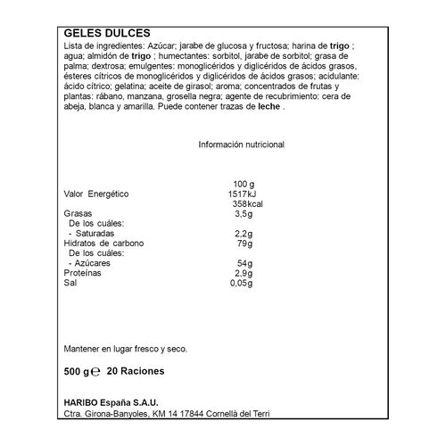 REGALIZ FAVORITOS RED&WHITE HARIBO 500g image number