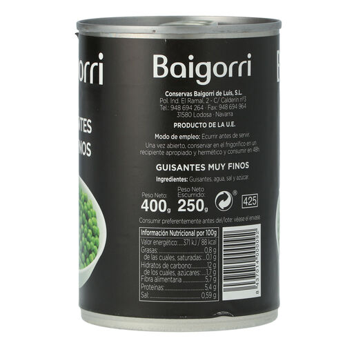 Guisantes BAIGORRI 400g image number