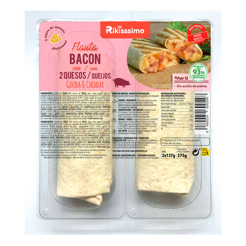 FLAUTA RELLEA DE QUESO Y BACON RIKISSSIMO 275g image number