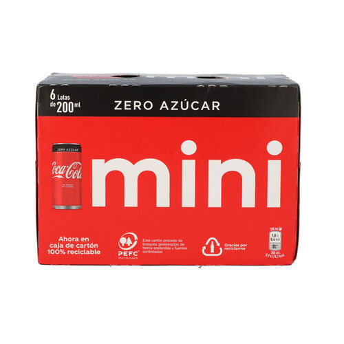 REFRESCO COCA COLA ZERO MINI 6x200ml image number