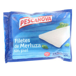 Merluza congelada filetes sin piel PESCANOVA 400g