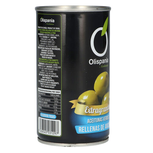 Aceituna rellena anchoa OLISPANIA 350g image number