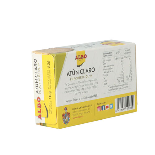 ATUN CLARO EN ACEITE DE OLIVA ALBO 112g image number