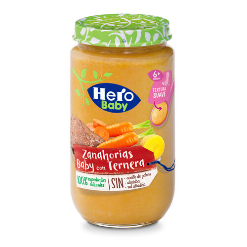 Tarrito de zanahoria baby con ternera HERO baby 235g image number