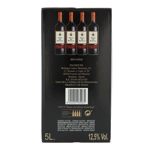 VINO TINTO VEGAS RIVILLA BAG IN BOX 5L image number