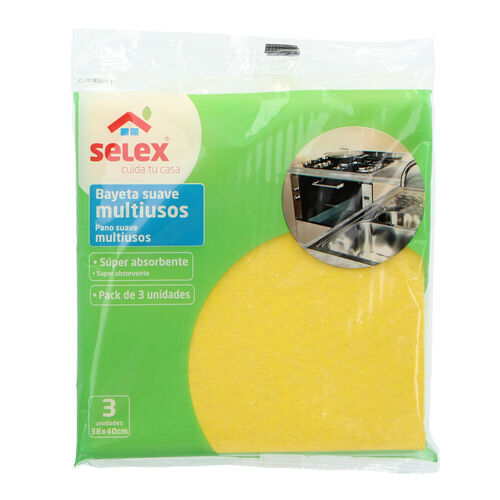BAYETA AMARILLA SELEX 30X40 PACK 6uds image number