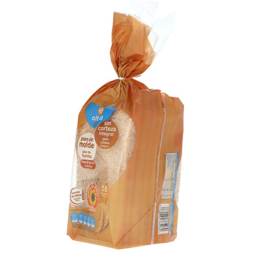 PAN DE MOLDE INTEGRAL SIN CORTEZA ALTEZA 450g image number