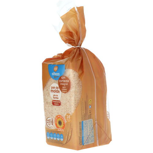 Pan de molde Integral sin corteza ALTEZA 450g image number