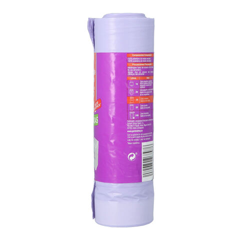 Bolsa de basura morada perfumada autocierre SELEX 30L 15 bolsas image number