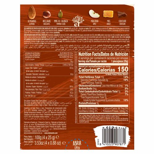 BARRITA DE ALMENDRA CON CHOCOLATE EL ALMENDRO 4uds image number