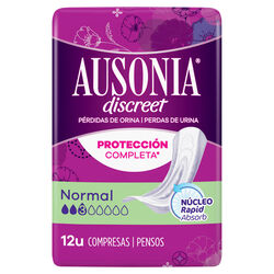 COMPRESA PARA INCONTINENCIA NORMAL AUSONIA DISCRET 12uds