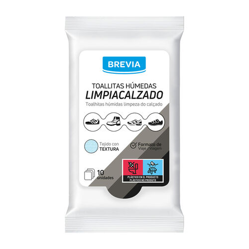 Toallitas humedas limpiacalzado BREVIA 10uds image number