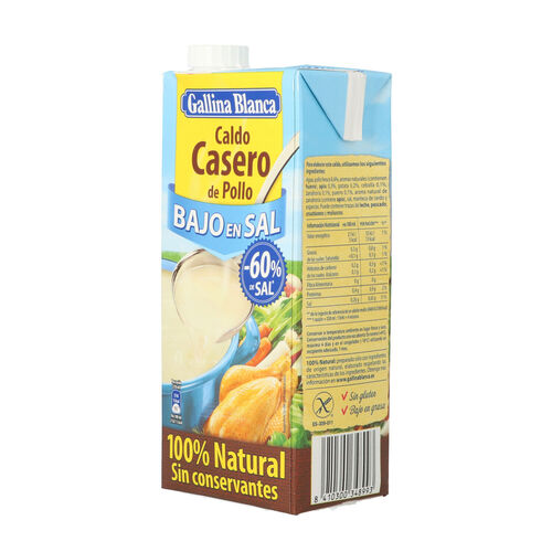 Caldo de pollo bajo en sal GALLINA BLANCA 1L image number