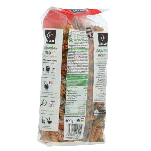 PASTA INTEGRAL HELICES ENSALADAS GALLO 400g image number