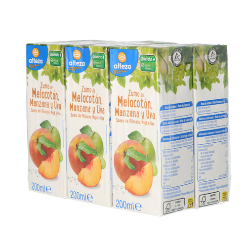Zumo de melocoton, uva y manzana ALTEZA 6x200ml image number