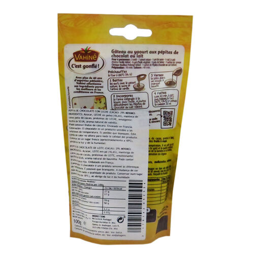 PEPITAS CHOCOLATE LECHE VAHINE 100g image number