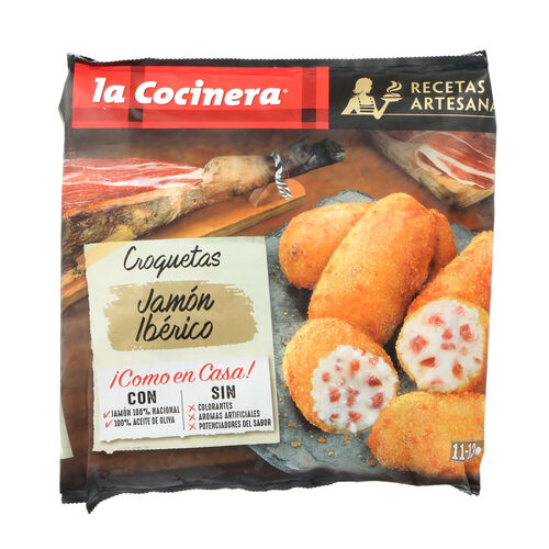Croquetas de jam&oacute;n Ib&eacute;rico congeladas LA COCINERA 400g image number