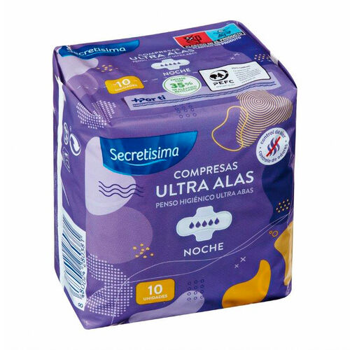 Compresas Ultra alas noche SECRETISIMA 10uds image number