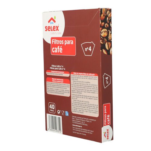 FILTRO CAFETERA SELEX NUMERO 4 PAQUETE 30uds image number