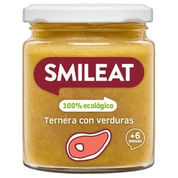 Tarrito de ternera con verduras 100% ecologico smileat 230g