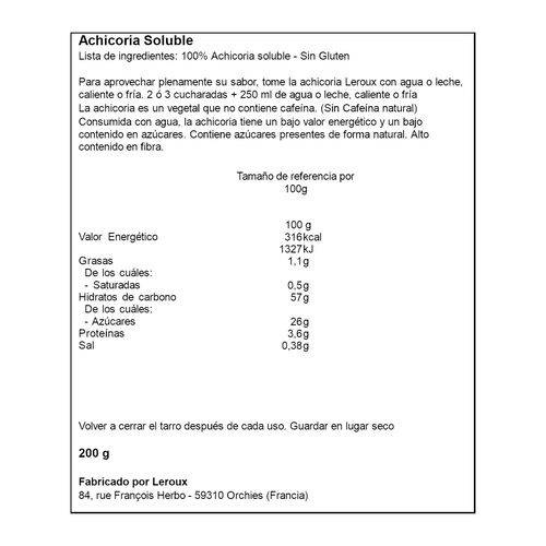 ACHICORIA LEROUX 200g image number