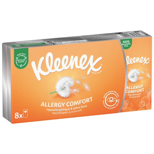 PAÑUELOS DE PAPEL KLEENEX ALLERGY COMFORT PAQUETE 8uds image number
