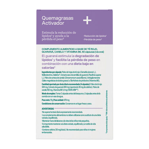 Quemagrasas con guarana VIVE PLUS 40 capsulas image number