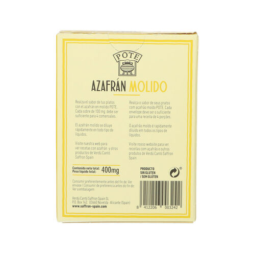 AZAFRAN EL POTE MOLIDO 4x100mg image number