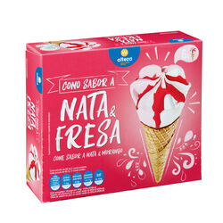 Helado cono de nata y fresa ALTEZA 6x120ml