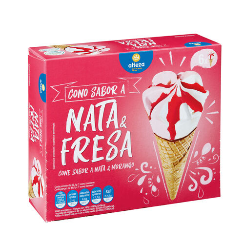 Helado cono de nata y fresa ALTEZA 6x120ml image number