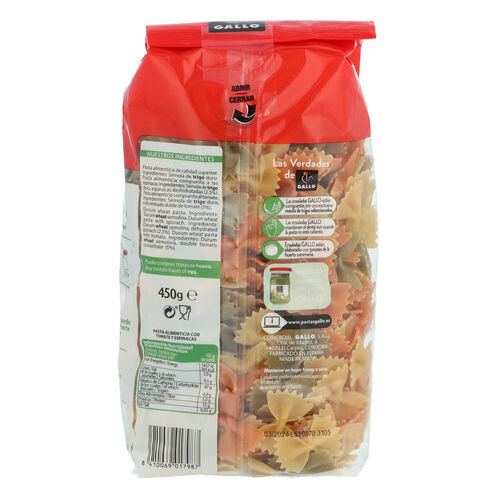 PASTA PAJARITAS VEGETALES GALLO 450g image number